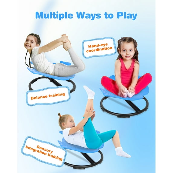 Kids Swivel Chair for Autism Kids , Sensory Toys Sensory Products Spinning Seat Swivel Chair for Child Blue Age 2-10