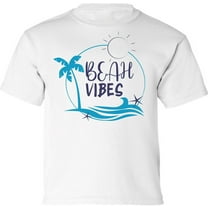 Kids T-Shirt Beach Vibes Graphic Tee - XS S M L XL Tees - Vacation Short Sleeve Youth Tshirt Boys Girls