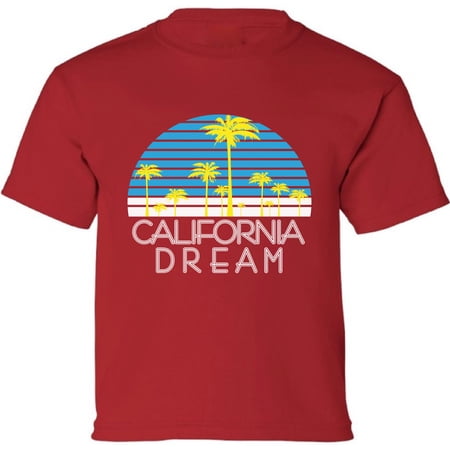 Kids T-Shirt California Dream Palms Graphic Tee - XS S M L XL Tees - American State California Short Sleeve Youth Cali Tshirt Boys Girls