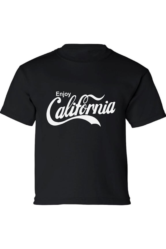 Kids T-Shirt California Enjoy White Graphic Tee - XS S M L XL Tees - American State California Short Sleeve Youth Cali Tshirt Boys Girls