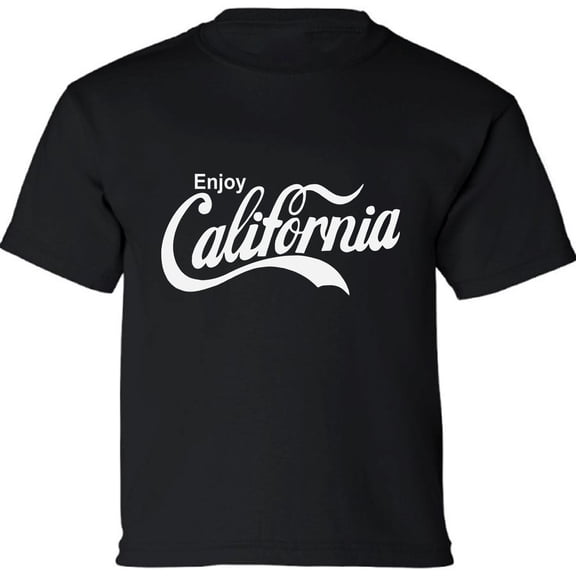 Kids T-Shirt California Enjoy White Graphic Tee - XS S M L XL Tees - American State California Short Sleeve Youth Cali Tshirt Boys Girls