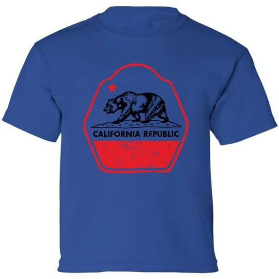 Kids T-Shirt California Republic Graphic Tee - XS S M L XL Tees - American State California Short Sleeve Youth Cali Tshirt Boys Girls