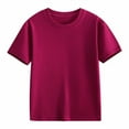 thumbnail image 1 of Kids T-Shirt Cotton Short Sleeve Tee Shirts for Boys Girls Casual Comfy Loose Fit Tops Teens Summer Basic Layering T-Shirt, 1 of 5