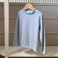 thumbnail image 1 of Kids T Shirt Solid color Blue Long Sleeve Shirt Girls Basic Crewneck Cotton Kids Sweatshirt Boys Size 5-6 Years Shirts, 1 of 3