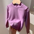 thumbnail image 1 of Kids T Shirt Solid color Purple Long Sleeve Top Crewneck Cotton T Shirt Girls Uniform Shirts 5-6 Years, 1 of 3