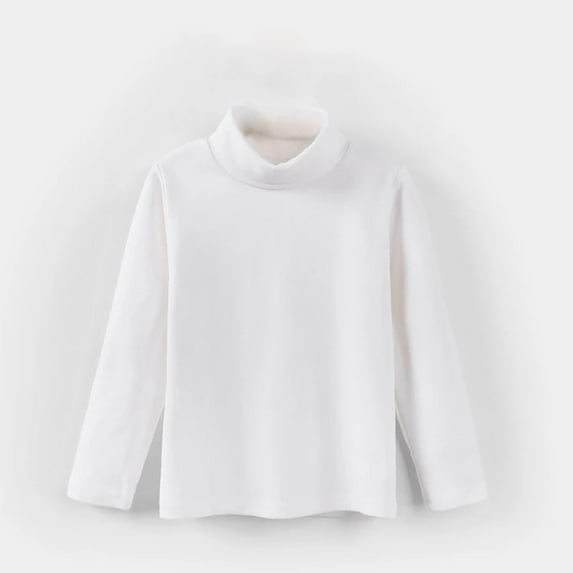 Kids T Shirt Solid color White Long Sleeve Crewneck T-Shirts Fall Tops Tees Cotton Casual Kids Sweatshirt Girls White Shirt Size 7-8 Years Cute Boy Girl Clothing