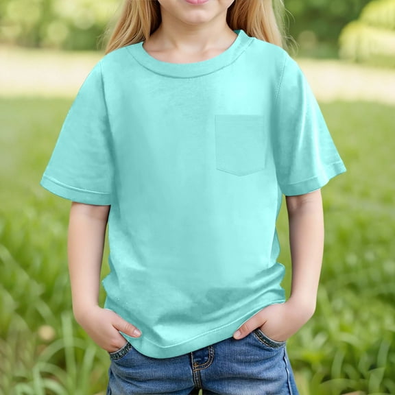 Kids Boy Clothes Casual Toddler Boy Short Sleeve Shirt Sky Blue Tees Baseball Tops Toddler T Shirts 6-7 Years