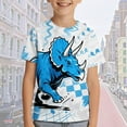 thumbnail image 1 of Kids T Shirts Cotton Tshirts Boys Short Sleeve Tee Tops Dino Graphic Crew Neck Shirts 3-13Y (Sky Blue 6-7 Years), 1 of 6