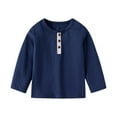 thumbnail image 1 of Kids T Shirts For Solid color Navy Long Sleeve Shirt Girls Crewneck Tee Comfort Colors Boys' Fashion 5-6 Years Cute&nbsp;Boy Girl&nbsp;Clothing, 1 of 2