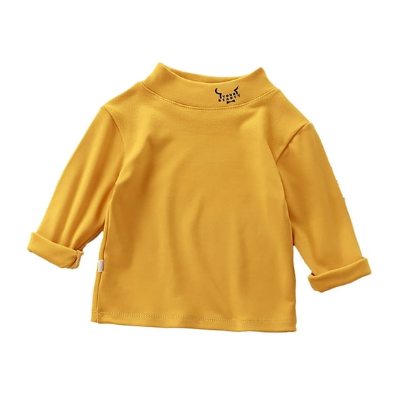 Kids T Shirts For Solid color Yellow Long Sleeve Shirt Crewneck Top Tees Shirts Cotton T Shirt 4-5 Years Boy Clothes Cute Boy Girl Clothing