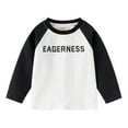 thumbnail image 1 of Kids T Shirts For Letter Black Long Sleeve Shirt Basic Crewneck Cotton Casual Kids Sweatshirt Girls White Shirt Size 5-6 Years Cute&nbsp;Boy Girl&nbsp;Clothing, 1 of 4