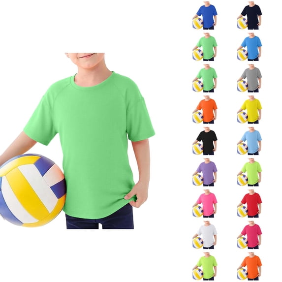 Kids T Shirts Quick Drying Lightweight Short Sleeve Sun Protection Crewneck Shirt Boys Girls Summer Basic Tees 3-12 Years