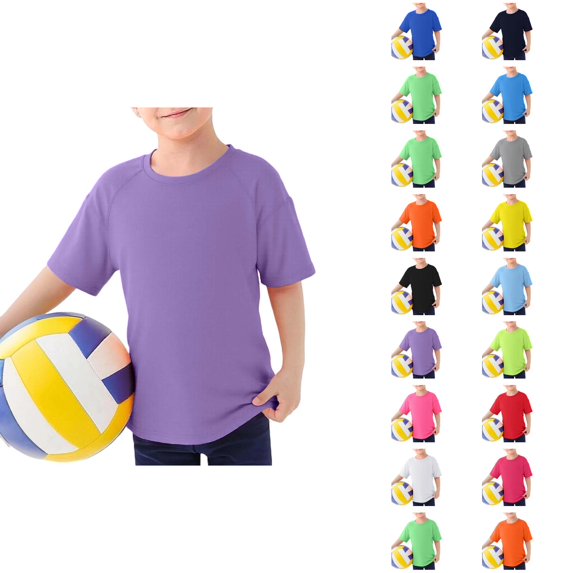 Kids T Shirts Quick Drying Lightweight Short Sleeve Sun Protection Crewneck Shirt Boys Girls Summer Basic Tees 3-12 Years