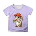 thumbnail image 1 of Kids T Shirts Short Sleeve Easter Rabbit Carrot Crew Neck Tee for Boys(Toddler), 1 of 4