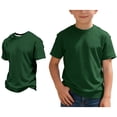 thumbnail image 1 of Kids T Shirts Short Sleeve Waffle Dark Green Tee Shirts Kids Athletic Shirts Summer Outfit Boys Tshirts Size 3-4 Years, 1 of 5