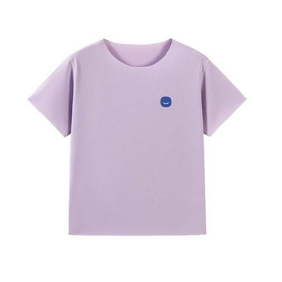 Kids T Shirts Soft Kids Short Sleeve Shirts for Boys Light Purple T-Shirts Boys Summer Top Clothes 9-10 Years Tshirt Boys