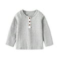 thumbnail image 1 of Kids T Shirts For Solid color Grey Long Sleeve Top Crewneck T-Shirts Fall Tops Tees Cotton Kids Sweatshirt Boys 4-5 Years Shirts Cute&nbsp;Boy Girl&nbsp;Clothing, 1 of 8