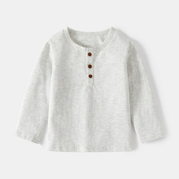 Kids T Shirts For Solid color Grey Long Sleeve Top Crewneck Top Tees Shirts Cotton Casual Kids Sweatshirt Girls Shirts Size 4-5 Years Cute Boy Girl Clothing