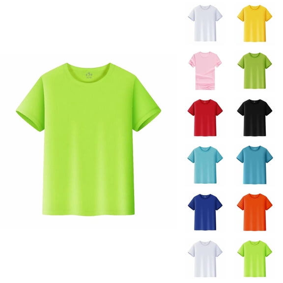Kids T Shirts Summer Short Sleeve Breathable Mesh Quick Drying Crewneck Boys Girls T Shirts Workout Athletic Top 2-14 Years