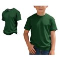 thumbnail image 1 of Kids T Shirts for Boys Crew Neck Summer Casual Short Sleeve Dark Green T-Shirt Comfort Breathable Boys Summer Outfits 4-5 Years, 1 of 6