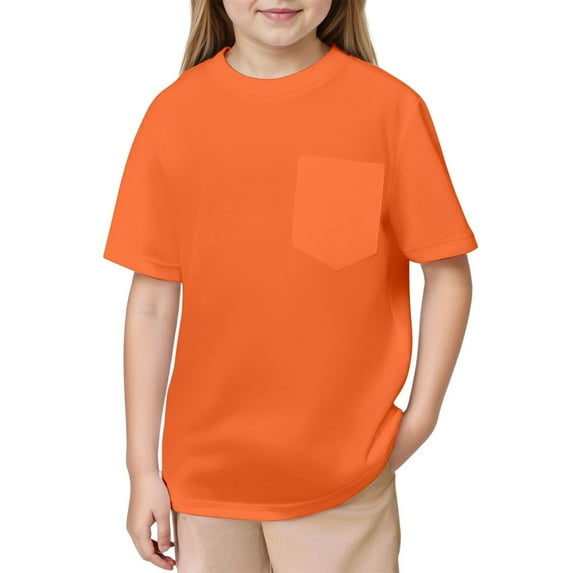 Kids Boys Tshirt Casual Boys Short Sleeve T Shirts Orange Shirts Toddler Tee Shirts 9-10 Years Boy Clothes