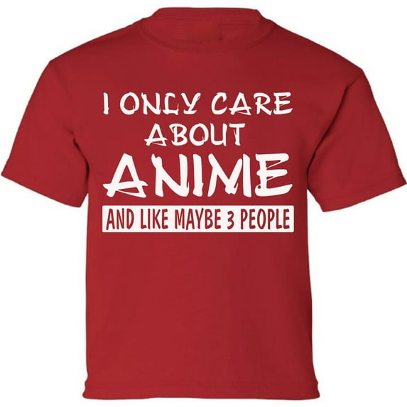 Kids T-shirt I Only Care About Anime Youth Tees Short Sleeve Boys Girls - XS S M L XL Japanese Kawaii Anime Graphic Tee