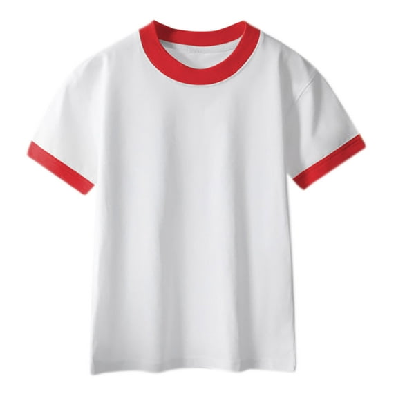 Kids T-shirts Girls Boys Summer Casual Cotton Tees Crewneck Short Sleeve Athletic Shirts