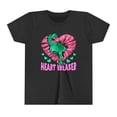 thumbnail image 1 of Kids TRex Heart Breaker Dinosaur Youth Valentines Day Short Sleeve TShirt, 1 of 2