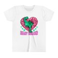 thumbnail image 1 of Kids TRex Heart Breaker Dinosaur Youth Valentines Day Short Sleeve TShirt, 1 of 2