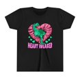 thumbnail image 1 of Kids TRex Heart Breaker Dinosaur Youth Valentines Day Short Sleeve TShirt, 1 of 2