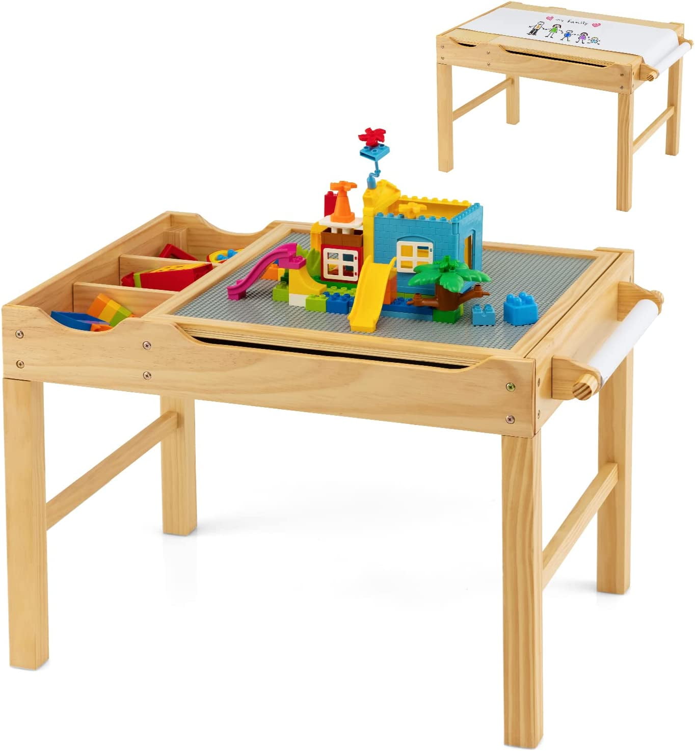 Lego Table With Storage HONEY JOY Kids Table And Chair Set