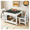 thumbnail image 1 of Kids Table and 2 Chairs Set, 3 in 1 Wooden Activity Table W/Storage Drawers, 2 in 1 Detachable , Storage Space, Play Table Set for Toddlers Arts, , Drawing, Reading, Gray, 1 of 9