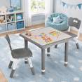 thumbnail image 1 of DOREROOM Kids 3-Piece Multifunction Activity Table and Chair Set, Gray, 1 of 9
