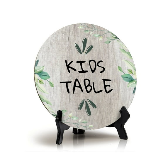 Kids Table (5 x 5“) Circle Table Sign with Acrylic Stand | Wedding & Home Decor