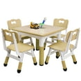 thumbnail image 1 of Kids Table and Chair 4-Piece Set,Adjustable Height Table and Chair Set,Graffiti Plastic Art Table,Easy to Wipe,for Children 3-10 Years Classroom Home Nursery, 1 of 7