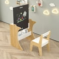 thumbnail image 1 of Kids Table and Chairs Set, Multifunctional Wooden Children Study Activity Table, Convertible Tabletop for Study, Drawing, Play, 1 of 8