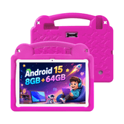 PAITANRY 10.1 inch Kids Tablet Android 15, 4GB RAM 64GB ROM 1TB Expand, Octa-Core, 5G/2.4G WiFi6, 5000mAh, HD Display, Parental Control, Pink