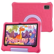 Kids Tablet 10.1 inch, Android 16 , 8GB RAM 64GB ROM Expandable to 1TB, HD Display, WiFi, Children Tablet with Parental Control - Red