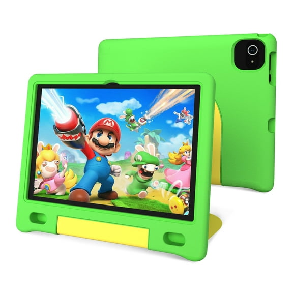 Kids Tablet 10.1 inch IPS HD Touchscreen 8GB RAM 64GB ROM Octa-Core Processor, Android 14, Parental Control, Bluetooth, 6000mAh, WiFi - Green