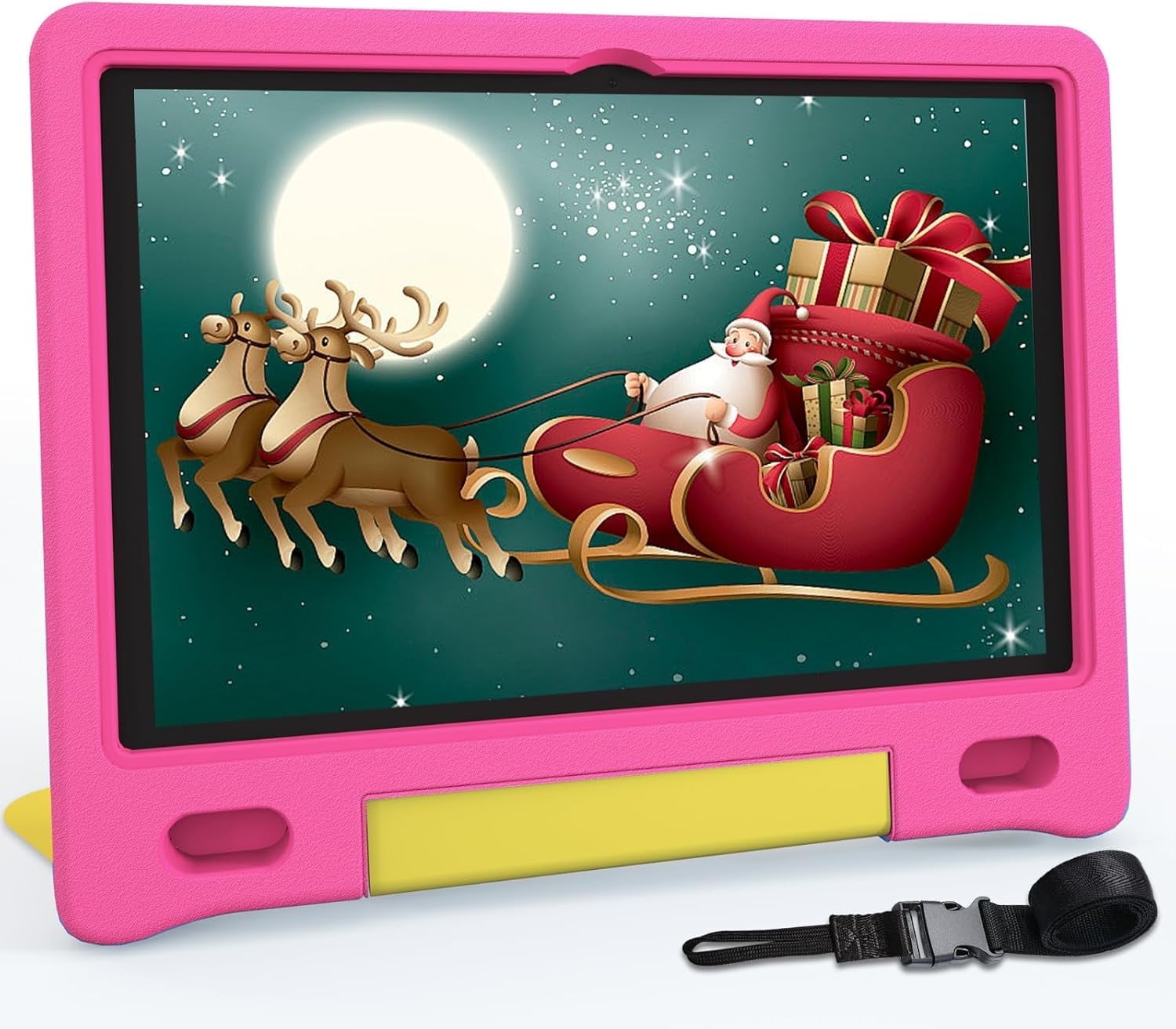 Kids Tablet, 10.1 inch IPS HD Touchscreen Android 14 64 GB Storage, 8GB RAM, Octa Core Tablet for Kid with Kid-Proof Case, Parental Controls, 12-hr Battery, WiFi, GPS – Pink