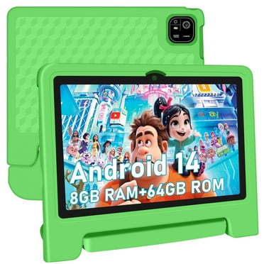 Kids Tablet, 10.1 inch Tablet for Kids IPS HD Screen RAM 8GB 64GB Storage, J10 Pro Toddler Tablet with Protective case - Green