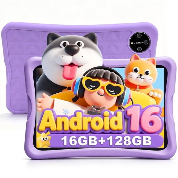 Kids Tablet 10inch Android 16, 16GB+128GB (1TB Expandable), Parental Control,6000mAh,10.1" Child Education Tablet with WiFi