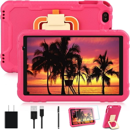 Kids Tablet 10 inch Android 11 Tablets 4GB RAM 64GB ROM Drop-Proof Case HD IPS Touchscreen Wifi Split Screen Pink