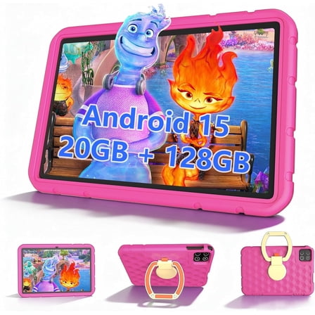 Kids Tablet, 10 inch Android 15 Tablet for Kids, 20GB RAM 128GB ROM Octa-Core 6000mAh Battery Childs Tablets with Shockproof Case, Bluetooth, WiFi, Parental Control, Dual Camera, GPS