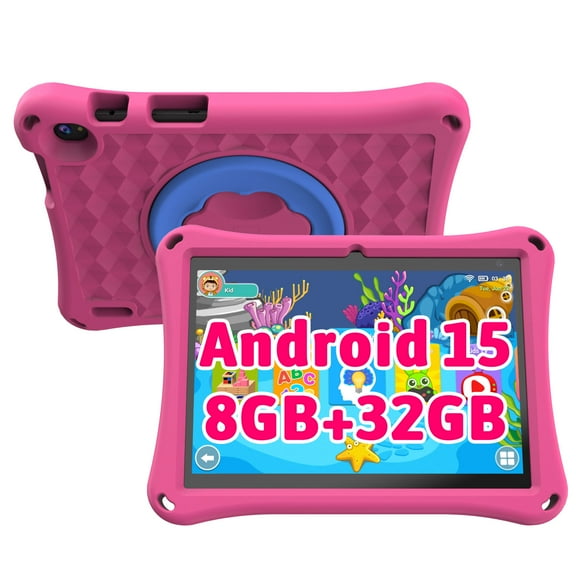 Kids Tablet, 10 inch Android Tablet for Kids, Toddler Tablet with Case, Parental Control, 6000mAh, Quad Core Processor, 2GB RAM 32GB ROM, HD Touch Screen Tablets, Pink