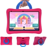 Kids Tablet 10 inch, Android Tablet for kids, IPS HD Display 1280 X 800, 2GB+32GB ROM, Games, Wi-Fi, Parental Control, Dual Cameras, Tablet Silicone Case, Gift for girls Pink