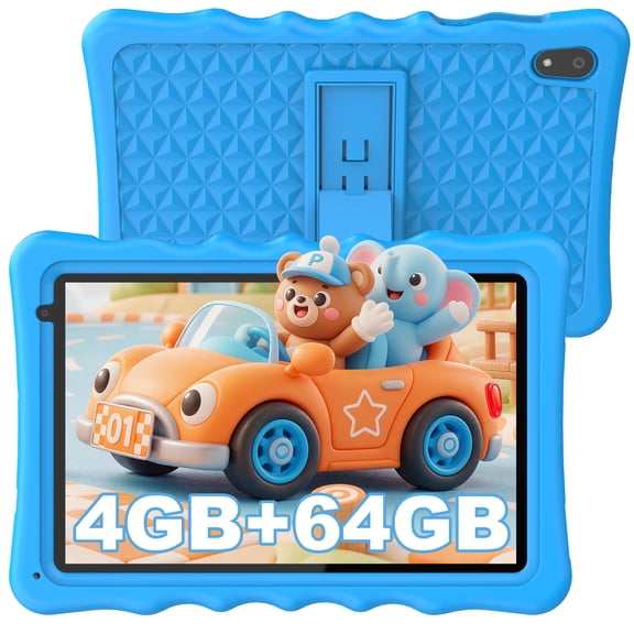 BYYBUO A70W 10.1 Inch Kids Tablet, 64GB, Android 13, WiFi, Bluetooth, Blue