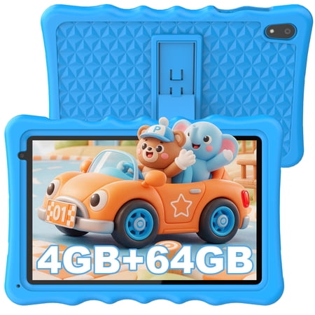 BYYBUO A70W 10.1 Inch Kids Tablet, 64GB, Android 13, WiFi, Bluetooth, Blue