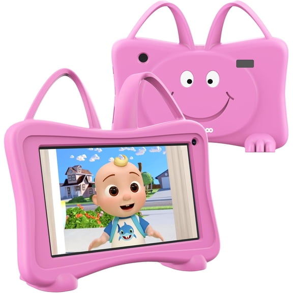 Kids Tablet 7 Toddler Learning Tablet with WiFi, YouTube, Dual Camera, Touch Screen, Parental Control, Child Tablets for Boys Girls (Rose)