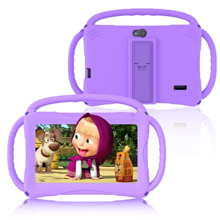 Kids Tablet 7 inch Android 11, 6GB RAM 32GB ROM, 512GB Expandsion, with Parental Control, WiFi, Bluetooth, Dual Camera with Silicone Case, 1PCS(light purple)